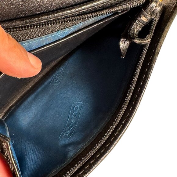 COPY - Coach Black Canvas Leather Trim Small Credit Card/Coin Bifold Wallet - Picture 7 of 12